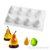 Silicone Mousse Cake Mold 3D Pear Shape for Easter Christmas Truffle Desserts Jelly DIY Kitchen Baking Tools Non Stick  BPA Free  Food Grade Silicone  8-Cavity  Pack of 1 - B075P5WK72